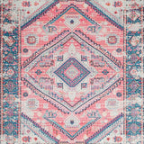 Ultra Soft Area Rug, Non Slip, Stain Resistant, Washable Area Rugs for Living Room, Bedroom, Elegant Distressed Geometric Motif(Pink)