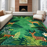 Ultra Soft Area Rug, Non Slip, Stain Resistant, Washable Area Rugs for Living Room, Bedroom, Vibrant Eco-Friendly Creature Motif(Green)