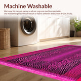 Ultra Soft Area Rug, Non Slip, Stain Resistant, Washable Area Rugs for Living Room, Bedroom, Modern Striped Wild Design(Pink)
