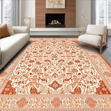 Ultra Soft Area Rug, Non Slip, Stain Resistant, Washable Area Rugs for Living Room, Bedroom, Boho Swirl Area(Orange)