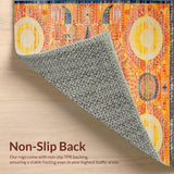 Ultra Soft Area Rug, Non Slip, Stain Resistant, Washable Area Rugs for Living Room, Bedroom, Eclectic Earthy Sunburst Aesthetic(Orange)