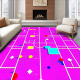 Ultra Soft Area Rug, Non Slip, Stain Resistant, Washable Area Rugs for Living Room, Bedroom, Joyful Pink and Yellow Artistic Layout(Pink)