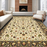 Ultra Soft Area Rug, Non Slip, Stain Resistant, Washable Area Rugs for Living Room, Bedroom, Chic Warm Tones Floral Arrangement(Beige)