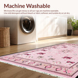 Ultra Soft Area Rug, Non Slip, Stain Resistant, Washable Area Rugs for Living Room, Bedroom, Whimsical Soft Color Palette(Pink)
