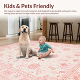 Ultra Soft Area Rug, Non Slip, Stain Resistant, Washable Area Rugs for Living Room, Bedroom, Luxurious Soft Textured Arrangement(Pink)