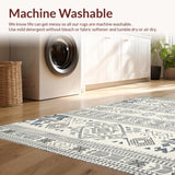 Ultra Soft Area Rug, Non Slip, Stain Resistant, Washable Area Rugs for Living Room, Bedroom, Artful Modern Abstract Design Elements(Gray)