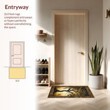 Ultra Soft Area Rug, Non Slip, Stain Resistant, Washable Area Rugs for Living Room, Bedroom, Modern Symbolic Nature Design(Gold)