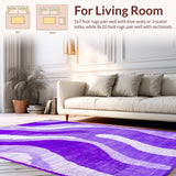 Ultra Soft Area Rug, Non Slip, Stain Resistant, Washable Area Rugs for Living Room, Bedroom, Creative Eclectic Dreamy Patterns(Purple)