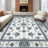 Ultra Soft Area Rug, Non Slip, Stain Resistant, Washable Area Rugs for Living Room, Bedroom, Timeless Neutral Textured Design(White)