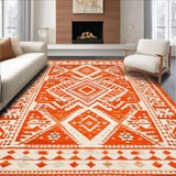 Ultra Soft Area Rug, Non Slip, Stain Resistant, Washable Area Rugs for Living Room, Bedroom, Chic Earthy Toned Swirl Aesthetics(Orange)