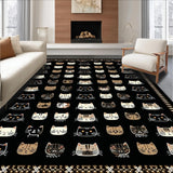 Ultra Soft Area Rug, Non Slip, Stain Resistant, Washable Area Rugs for Living Room, Bedroom, Charming Rustic Welcome Greetings(Black)