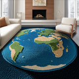 Ultra Soft Area Rug, Non Slip, Stain Resistant, Washable Area Rugs for Living Room, Bedroom, Space View World Rug for Entryway Decor(Blue)