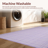 Ultra Soft Area Rug, Non Slip, Stain Resistant, Washable Area Rugs for Living Room, Bedroom, Trendy Light Purple Trellis Design(Purple)