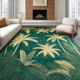 Ultra Soft Area Rug, Non Slip, Stain Resistant, Washable Area Rugs for Living Room, Bedroom, Chic Earthy Palm Tree Motif(Green)