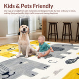 Ultra Soft Area Rug, Non Slip, Stain Resistant, Washable Area Rugs for Living Room, Bedroom, Colorful Cartoonish Wildlife Pattern(Yellow)