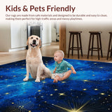 Ultra Soft Area Rug, Non Slip, Stain Resistant, Washable Area Rugs for Living Room, Bedroom, Mystical Sky-Themed Elegance(Blue)