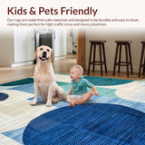 Ultra Soft Area Rug, Non Slip, Stain Resistant, Washable Area Rugs for Living Room, Bedroom, Trendy Soft Sculptural Design(Blue)