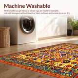 Ultra Soft Area Rug, Non Slip, Stain Resistant, Washable Area Rugs for Living Room, Bedroom, Dynamic Colorful Swirl Design(Yellow)