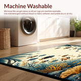 Ultra Soft Area Rug, Non Slip, Stain Resistant, Washable Area Rugs for Living Room, Bedroom, Tropical Fish Area with Unique Coastal Inspired Design for Versatile Decor(Blue)