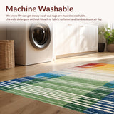 Ultra Soft Area Rug, Non Slip, Stain Resistant, Washable Area Rugs for Living Room, Bedroom, Cozy Multicolor Geometric Flow(Yellow)