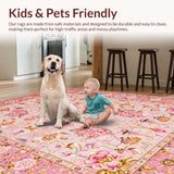 Ultra Soft Area Rug, Non Slip, Stain Resistant, Washable Area Rugs for Living Room, Bedroom, Luxurious Soft Pastel Elegance(Pink)