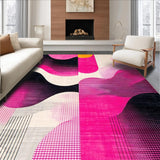Ultra Soft Area Rug, Non Slip, Stain Resistant, Washable Area Rugs for Living Room, Bedroom, Lively Modern Gradient Design Elements(Pink)