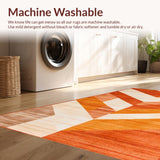 Ultra Soft Area Rug, Non Slip, Stain Resistant, Washable Area Rugs for Living Room, Bedroom, Rustic Textured Warmth Design(Orange)