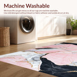 Ultra Soft Area Rug, Non Slip, Stain Resistant, Washable Area Rugs for Living Room, Bedroom, Vibrant Irregular Design with Luxurious Appeal(Pink)