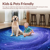 Ultra Soft Area Rug, Non Slip, Stain Resistant, Washable Area Rugs for Living Room, Bedroom, Mystical Stellar Color Palette(Blue)
