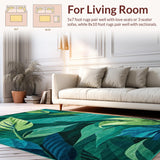 Ultra Soft Area Rug, Non Slip, Stain Resistant, Washable Area Rugs for Living Room, Bedroom, Elegant Multi-Hued Nature Inspiration(Blue)