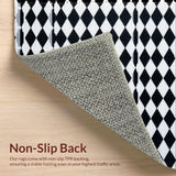 Ultra Soft Area Rug, Non Slip, Stain Resistant, Washable Area Rugs for Living Room, Bedroom, Modern Black and White Checkered Dorm Rug(Black)
