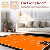 Ultra Soft Area Rug, Non Slip, Stain Resistant, Washable Area Rugs for Living Room, Bedroom, Bold Orange and Brown Geometry(Orange)