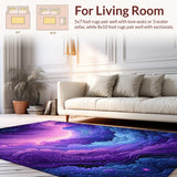 Ultra Soft Area Rug, Non Slip, Stain Resistant, Washable Area Rugs for Living Room, Bedroom, Charming Ethereal Sky Motif(Purple)