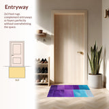 Ultra Soft Area Rug, Non Slip, Stain Resistant, Washable Area Rugs for Living Room, Bedroom, Non-Slip Contemporary Classroom Area Rug(Purple)