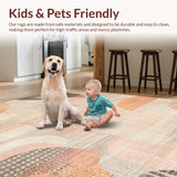 Ultra Soft Area Rug, Non Slip, Stain Resistant, Washable Area Rugs for Living Room, Bedroom, Chic Animal Print Rug with Elegant Peach and Taupe Design Elements(Beige)