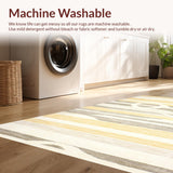 Ultra Soft Area Rug, Non Slip, Stain Resistant, Washable Area Rugs for Living Room, Bedroom, Luxurious Textured Cream Waves(Yellow)