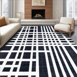 Chic Black And White Striped Area For Modern Decor Enthusiasts(Beige)