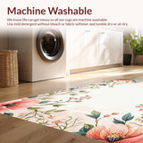 Ultra Soft Area Rug, Non Slip, Stain Resistant, Washable Area Rugs for Living Room, Bedroom, Lively Bright Nature Inspired Design(Pink)