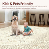 Ultra Soft Area Rug, Non Slip, Stain Resistant, Washable Area Rugs for Living Room, Bedroom, Trunding Farmhouse Hallway Kitchen Shaggy Runner Boho(Beige)