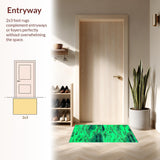 Ultra Soft Area Rug, Non Slip, Stain Resistant, Washable Area Rugs for Living Room, Bedroom, Trippy Shaggy Green Aesthetic(Green)