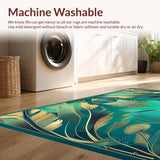 Ultra Soft Area Rug, Non Slip, Stain Resistant, Washable Area Rugs for Living Room, Bedroom, Oasis Area Rug Washable Peacock Feather Carpet(Blue)