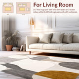 Ultra Soft Area Rug, Non Slip, Stain Resistant, Washable Area Rugs for Living Room, Bedroom, Non Shedding Beige Low Pile Slip Modern Design(Gray)