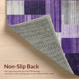 Ultra Soft Area Rug, Non Slip, Stain Resistant, Washable Area Rugs for Living Room, Bedroom, Sophisticated Tiled Geometric Arrangement(Purple)