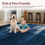 Chic Transitional Fluid Art Motif(Blue)