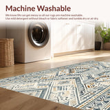 Ultra Soft Area Rug, Non Slip, Stain Resistant, Washable Area Rugs for Living Room, Bedroom, Modern Patterned Grey Harmony(Beige)