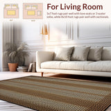 Ultra Soft Area Rug, Non Slip, Stain Resistant, Washable Area Rugs for Living Room, Bedroom, Earthy Toned Safari Aesthetic(Beige)