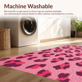 Ultra Soft Area Rug, Non Slip, Stain Resistant, Washable Area Rugs for Living Room, Bedroom, Cute Animal Print Living Room Carpet(Pink)
