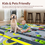 Ultra Soft Area Rug, Non Slip, Stain Resistant, Washable Area Rugs for Living Room, Bedroom, Educational City Life Journey Mat(Yellow)
