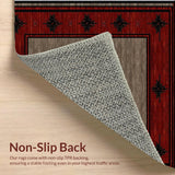 Ultra Soft Area Rug, Non Slip, Stain Resistant, Washable Area Rugs for Living Room, Bedroom, Rustic Earthy Star Pattern(Red)