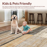 Ultra Soft Area Rug, Non Slip, Stain Resistant, Washable Area Rugs for Living Room, Bedroom, Rustic Earth Tones Texture(Brown)